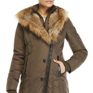 NWT Authentic RUDSAK ATELIER L Carla Trim Down Parka Jacket Real Natural Fur